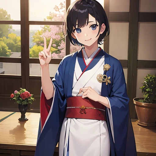 highest quality、realistic、young、boy、Japanese、Wedding dress、short hair、swollen crotch、smile