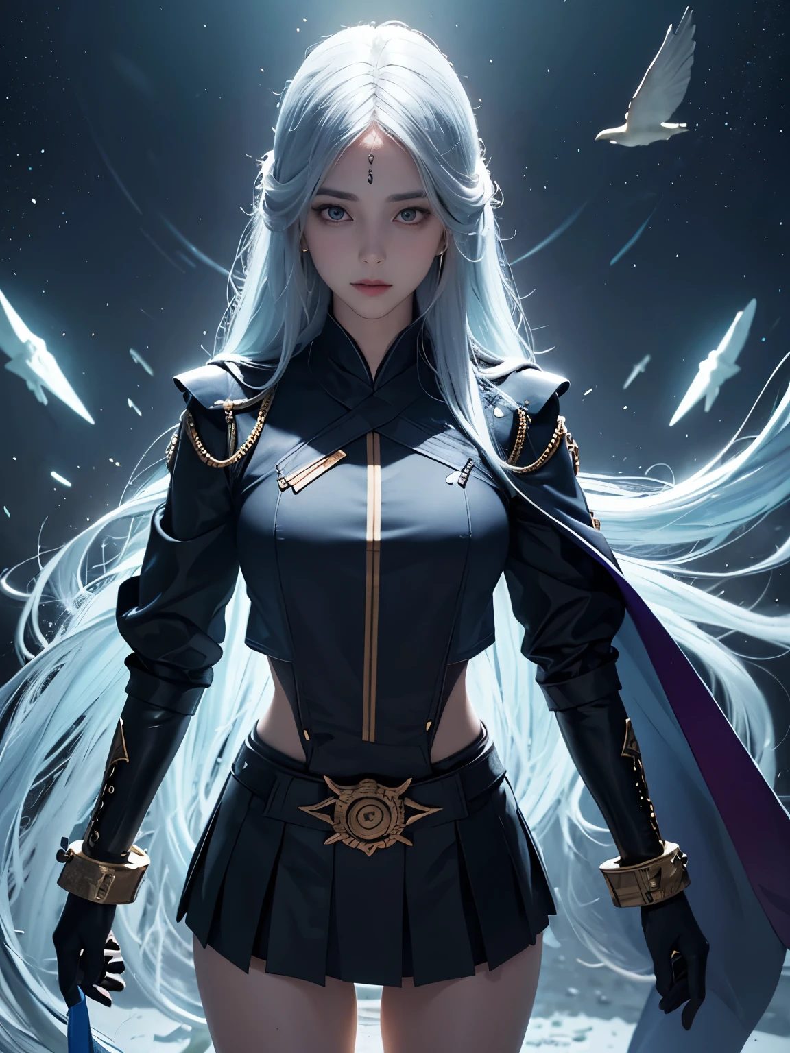 Honor Appleton, Maria Elisabeth Georgina Ansingh, Surreal, mysterious, strange, fantastical, fantasy, Sci-fi, Japanese anime, assembly type microcosm, miniskirt beautiful girl, perfect voluminous body, detailed masterpiece high low angles perspectives Hyper realistic sharp focus coquettish sensual seductive provocative