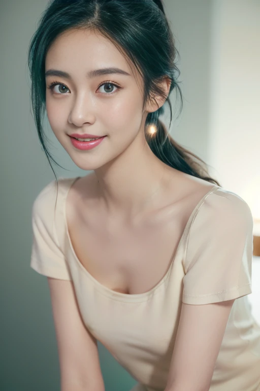 1 girl, (sad:1.4), (Photo Real:1.4), (hyper realisitic:1.4), (Smooth lighting:1.05), 22 years old, Soft lighting, Back lighting, (cheerfulness:1.2), (Finest Real Textured Skins), Narrow-eyed, Super fine face, Gravure Idol Pose, glowy skin, retinas, Anatomically correct, acurate, Super Detail, Textured skin, High quality, high details, Best Quality, High resolution,
