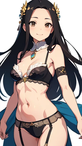 highest quality、realistic、Japanese、cute、smile、、black hair、Light blue lingerie、brown eyes、smile、exposed forehead、bust shot、thin、thin、abs、flat chest、Wedding dress、garter belt、I can see your belly button