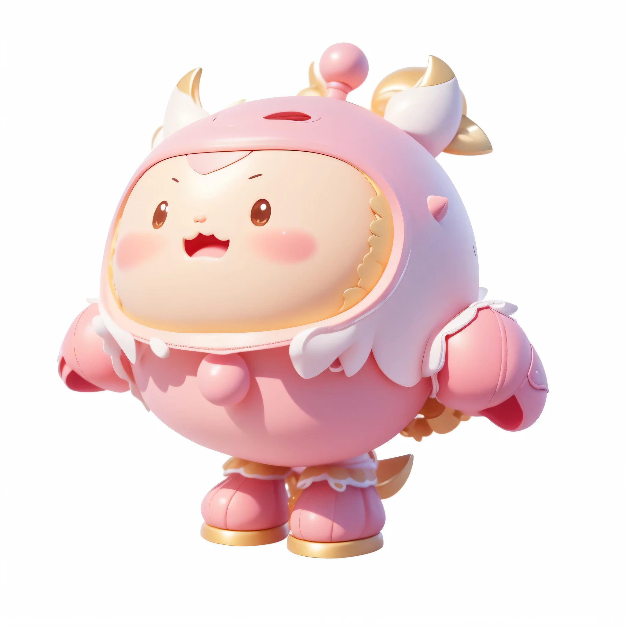 There is a pink toy,There's pink clothing on it, pink iconic character, Kawaii headquarters rendering, Lovely role, 3D model of Japanese mascot, Streamlined pink armor, Character art of Maple Leaf Story, dreamy soft, Cartoon characters, game character, chibi, Sakura Kinomoto, Lovely 3D rendering, Little cute, 3D rendering official art of a toy with one,There are faces and eyes,happy,cheer,Close-up of toys, Cartoon characters, Lovely character, FBX, Lovely 3 d render, Lovely! C4D, video game character, game character,Super detailed 3d characters, 3D characters,, octane rendering,, Toy character design,4k,8k,ultra high definition