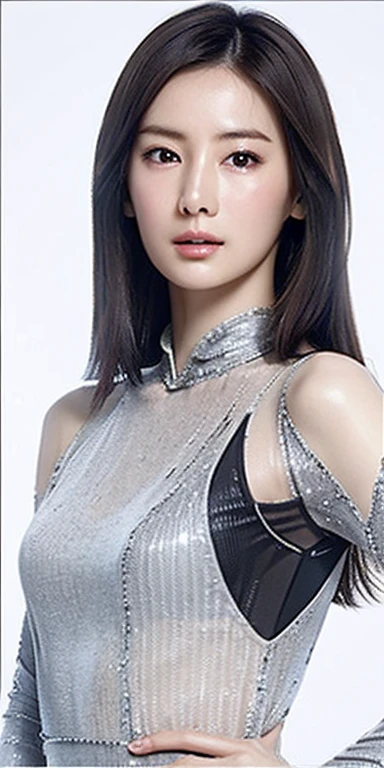 realistic, High resolution, soft light,1 female, alone, hip up, glowing skin, (detailed face), chinese armor