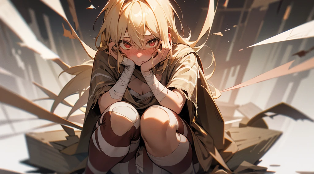  Himiko toga from My Hero Akademia Handcuffed with her hands folded in front (detained) with the handcuffs wrapped around their wrists in each hand   (Alone in a dark place )