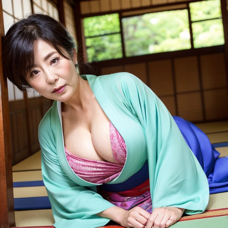 mature woman,kimono,big bust,Japanese,Plump.60 years old,wrinkles,saggy breasts,Accentuate your bust,big bust