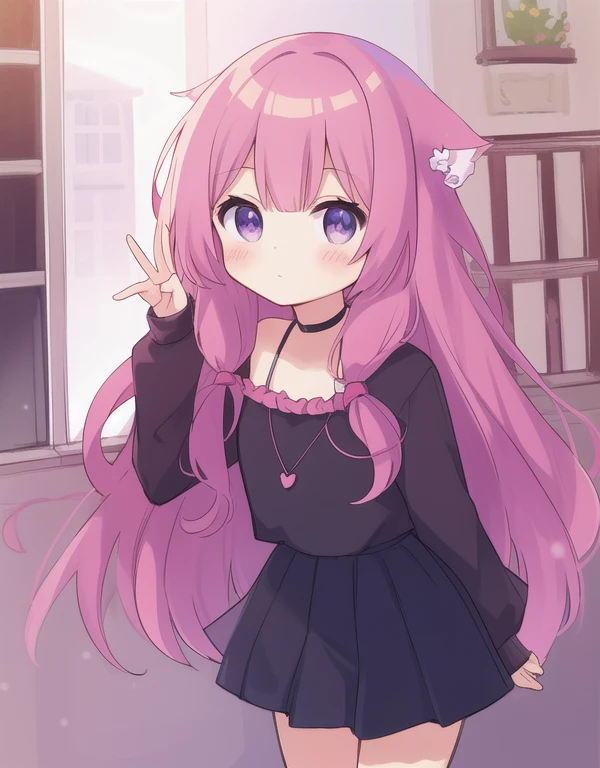 anime girl,lofi vibes,kawaii,linda garota,Master piece,cute,neko,medium bre