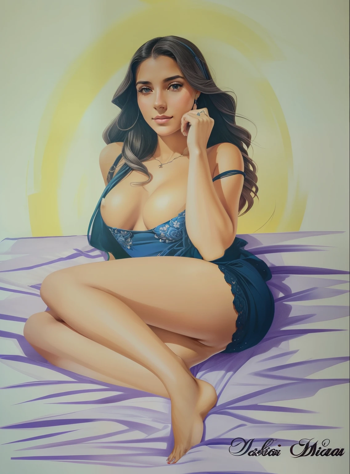 A Virgem Maria. MULHER CAUCASIANA. 19 anos de idade, SWEET AND THE INNOCENT ANGELIC LOOK, Alta calidad, Obra-prima, exquisite facial features, cabelo requintado, olhos requintados, cabelos coloridos requintados, Qualidade de imagem 4K, linda luz e sombra, Efeito Tyndall, areola, Messy hair, estado jovem, bela cena, roupas requintadas, correntes, penas, beleza antiga com olhos grandes muito detalhados, Pintura digital, art station, arte conceitual, sharp focus, illustration, arte de Greg Rutkowski e Alphonse Much e Victo Ngai
