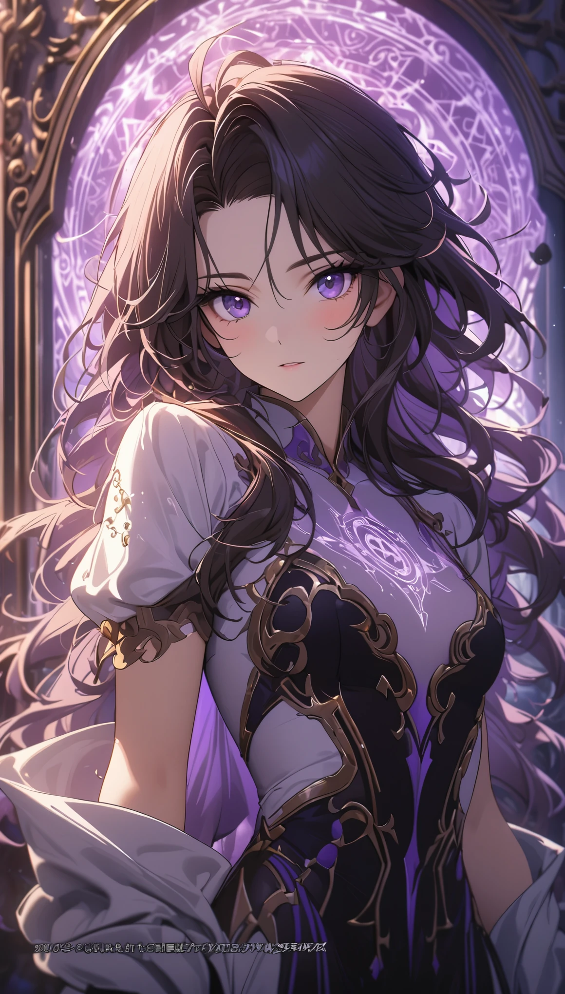 Zerg queen beautiful girl: Lanlinger is 18 years old, messy hair, painting, beautiful perfect face, Soft skin and perfect face, Added light purple and violet, Added light red, intricate details, splash screen, 8K resolution, masterpiece, cute face, Mysterious magic circle background