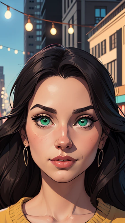 Imagem de desenho animado de uma mulher .cartoon style illustration, estilo de arte dos desenhos animados, estilo de arte dos desenhos animados, digital illustration style, design de personagens altamente detalhado, arte digital detalhada fofa, City fan art, Design de personagens de retrato, beautiful digital illustration, retrato de alta qualidade, Arte em quadrinhos, mulher jovem. Green eyes Medium and wonderful buso Alleyne - Queen's Blade