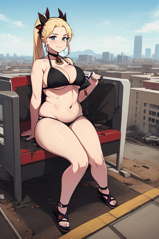 formidable_default en una ciudad destruida, (GTacro, aerial view, de_arriba, (asiento del edificio), ((alboroto)), ((destruction)), desnuda, giganta, piernas cruzadas, (Obra maestra), (high resolution), chubby gordita, Mejor calidad, ((lleno_cuerpo)), huellas, ((gigantic_Pechos)), Frente a_espectador, ancho_disparo, small buildings along the bottom of the frame, abdominales, suelas empapadas de sangre, manchas de sangre, sonrisa afectada, presumido, aplastante, explosion, military vehicle, ereshkigal, milf