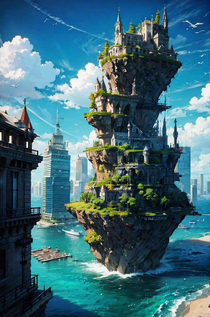 City Floating on the Ocean