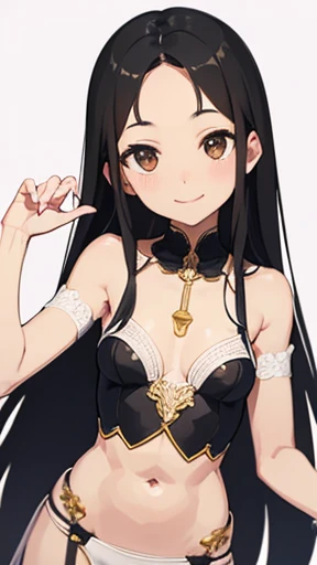 highest quality、realistic、Japanese、cute、smile、、black hair、、brown eyes、smile、exposed forehead、bust shot、thin、thin、abs、flat chest、Wedding dress、garter belt、