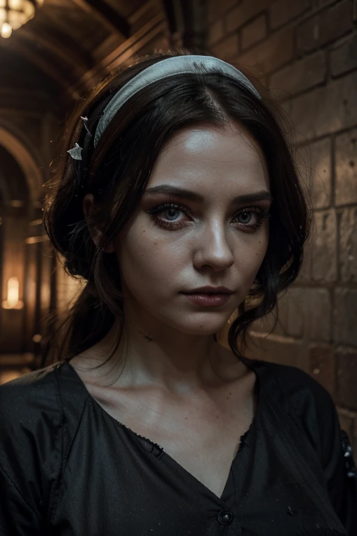 best quality,4k,8k,highres,masterpiece:1.2,ultra-detailed,realistic:1.37,Gothick,dressed as a nurse,beautiful detailed eyes,beautiful detailed lips,longeyelashes,vivid colors,dark atmosphere,gothic architecture,medical supplies,worn-out uniform,hauntingly beautiful,decrepit hospital hallway,creepy lighting,nightmarish,hauntingly elegant,macabre beauty.