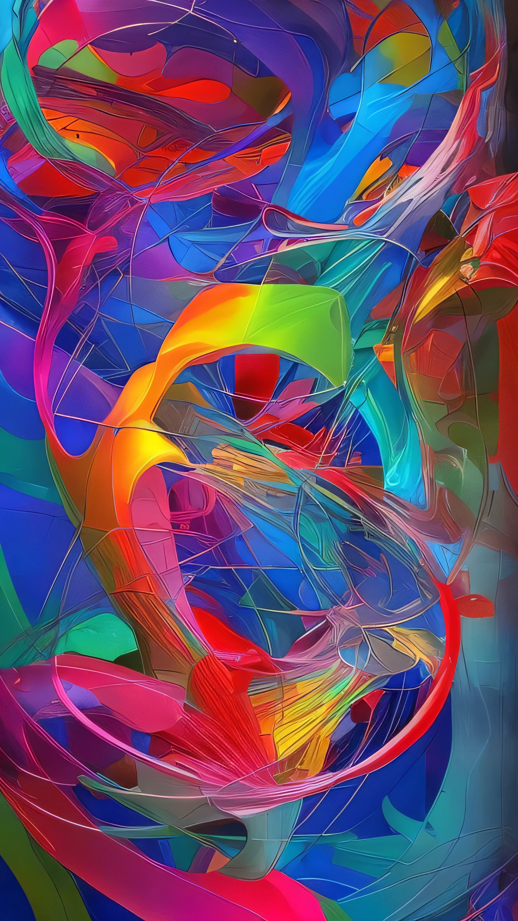digital art、beautiful、abstract painting、three-dimensional、colorful