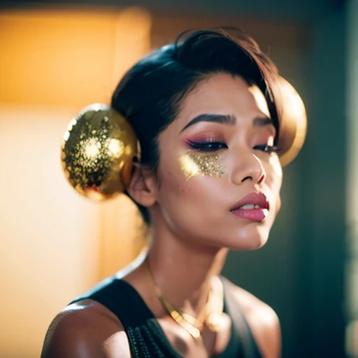 Hello，Hello，Wear thick gold-framed sunglasses，32K（tmasterpiece，Monkey sideways close-up，32K） （Hello people：1.4）Colored ball Monkey sideways close-up your head high，Be proud，Monkey sideways close-up， A high resolution， the detail， RAW photogr， Sharp Re， Nikon D850 Film Stock Photo by Jefferies Lee 4 Kodak Portra 400 Camera F1.6 shots, Rich colors, ultra-realistic vivid textures, Dramatic lighting, Unreal Engine Art Station Trend, cinestir 800，Hold your head high，Be proud，The nostrils look at people，Tsundere，Petals flutter，Petals flutter，Sprinkle with gold dust，Fluttering，Impeccable，( reasonable design, Clear lines, High sharpness,Best quality , 8K Hello people（（（Hello）））