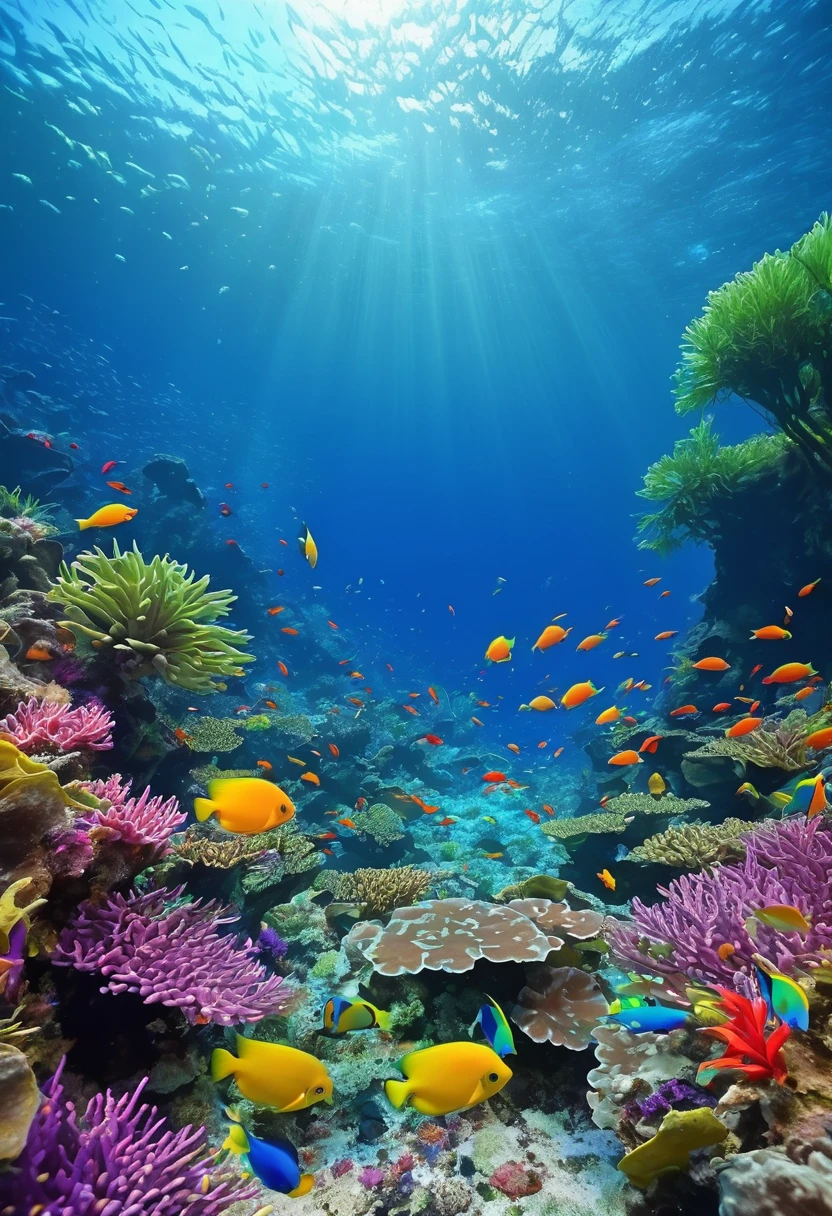 Jungle in the sea, dense capes, beautifully colored tropical fish,