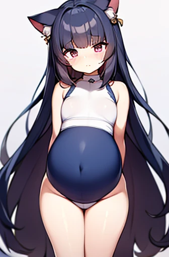 pregnant with many girls, Have cat ears,Pregnant, childbirth, work、A belly so huge that it can't exist in reality、Belly on the verge of bursting、Looks very painful、small face、Giant belly、Big belly、、masterpiece、embarrassed look、Are fat、Belly bigger than body