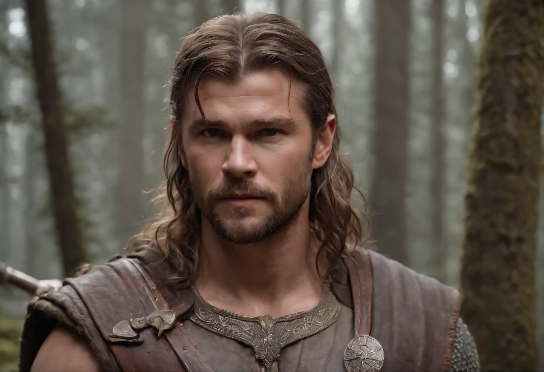 Chris hemsworth from the huntsman winter's war as thorfinn from vinland saga, god of war, powerfully muscular heavy metal viking rogue,physique exudes strength and masculinity,fantasy action-adventure film, unreal engine 5, high definition, photorealistic, hd, 8k, cinematic, super-resolution, animated film, cinematography, atmospheric, highly detailed heavenly dramatic lighting, highly realistic cinematic lighting, volumetric lighting, photography, cinema, epic high dynamic lighting, hdr, extremely detailed, depth of field, dramatic lighting, vray, dramatic color grade, epic scene, by weta digital, by Wētā FX, by wlop, color grading, editorial photography, 32k, megapixel, prophoto rgb, diffraction grading, chromatic aberration, rgb displacement, scan lines, anti-aliasing, fxaa, txaa, rtx, ssao, shaders, opengl-shaders, glsl-shaders, post-processing, post-production, cel shading, tone mapping, cgi, vfx, sfx, insanely detailed and intricate,directed by peter jackson