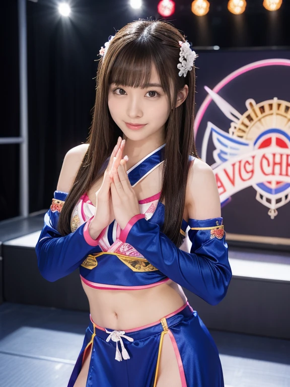 (best quality:1.5), (masterpiece:1.5), (Realistic:1.5), ((Portrait)), very detailed, high resolution, 8k, cute Japanese woman, cute 2 beauty, (medium breasts), thin lips, detailed face, Beautiful and elegant face, cute face, natural bangs, arched eyebrows, well-groomed eyebrows, (big eyes with a good balance between the left and right sides), cute eyes, beautiful eyes, beautiful thin nose, beautiful face line, (beautiful skin), medium Hair, (natural bangs), (Gentle smile), smooth skin skin, fair skin, (Natural Light:0.8), (lighting forward:0.8), (lighting front:0.8), (Flat lighting:0.8), cute smile, Detailed fingers, beautiful hands, (round face:1.4), (Beautiful cleavage), ((topless:1.4)), ((Beautiful nipples:1.5)),