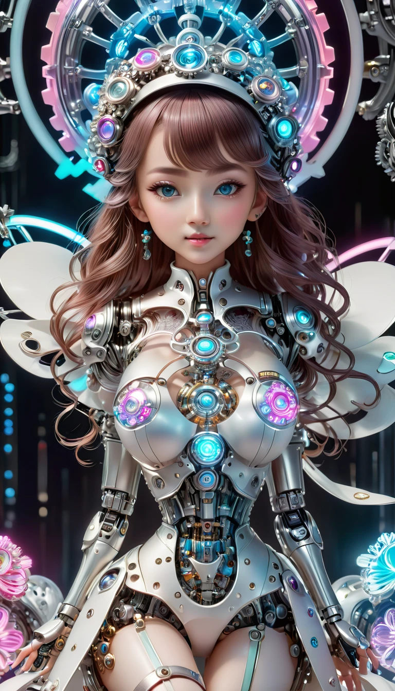 Pixar style, (Blind box toy style:1.2), (full-body shot) , 1 transparent cute mechanical nurse doll, Transparent mecha, Exquisite nurse hat:1.2, 夜Light护目镜:1.2, Colorful neon Lights, High-tech mechanical parts, Metal body, Detailed mechanical metal design, bright colors, 動態發Light, 反Light金属表面, Bright environment, dynamic poses, Exquisite existence, Skill improvement, Interlocking mechanical gears, Stylish design, motion blur effect, Metalworking details, Sci-fi atmosphere, Streamlined aerodynamic shape, 激Light扫描图案, Holographic projection, LED Light track, beautiful and unforgettable, Advanced sensors, complex algorithm, Ominous and mysterious atmosphere, electric spark, Shiny chrome plating, Propulsion systems of the future, Clean, White background, (global illumination, Light线追踪, high dynamic range, Unreal rendering,Reasonable design, high detail, masterpiece, best quality, ultra high definition, Light),chibi,locomotive,3D style
