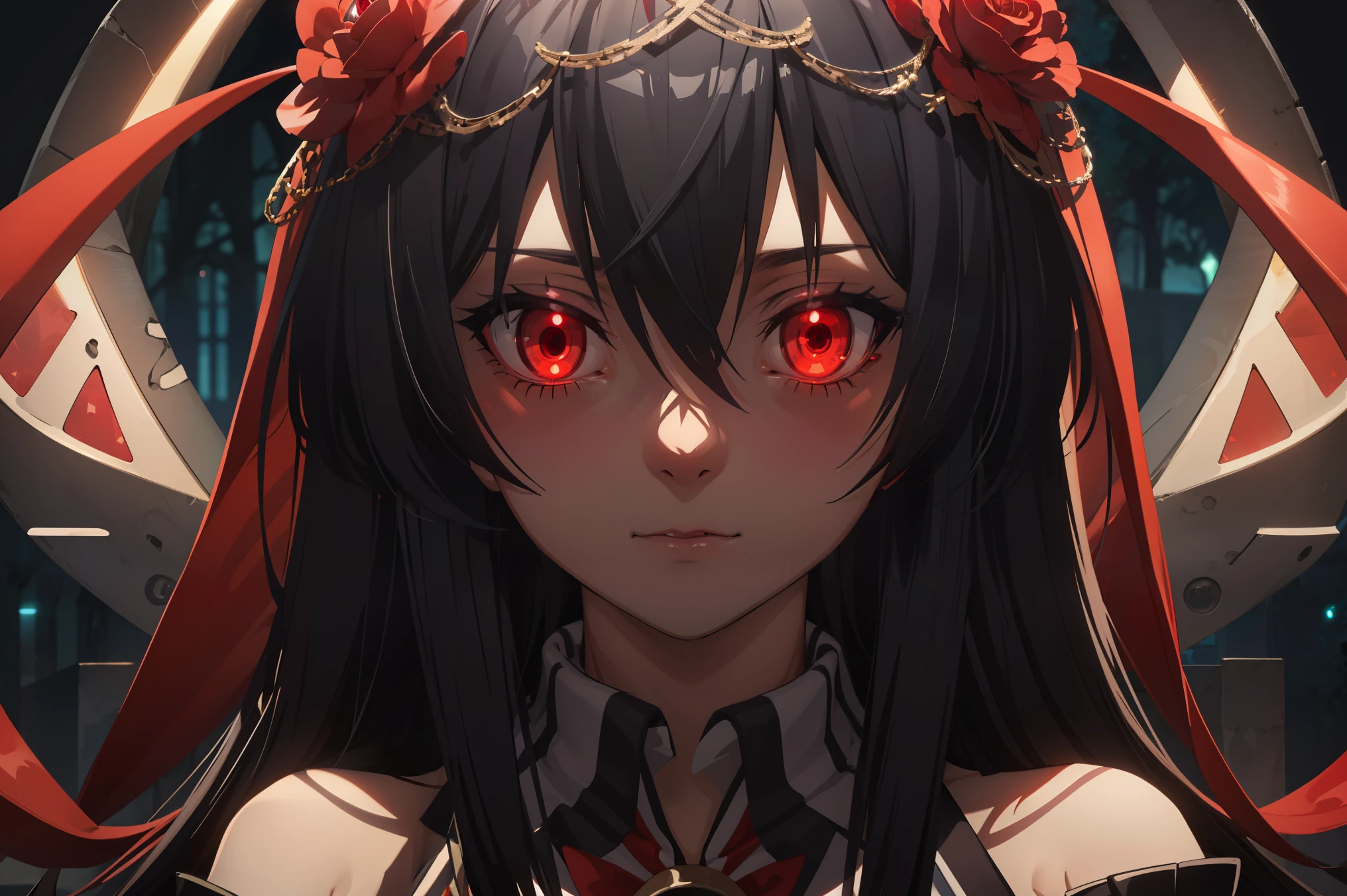 score_8_up, score_7_up, source_anime, Akame, 1girl, solo, black hair, long hair, ((glowing red eyes:1.5)),
BREAK (black wedding dress,black bridal veil,off-shoulder:1.2),
BREAK looking_at_viewer, ok_sign, one_eye_closed, open_hand,
BREAK (masterpiece:1.2), best quality, high resolution, unity 8k wallpaper, (illustration:0.8), (beautiful detailed eyes:1.6), extremely detailed face, perfect lighting, extremely detailed CG, (perfect hands, perfect anatomy),perfect face,