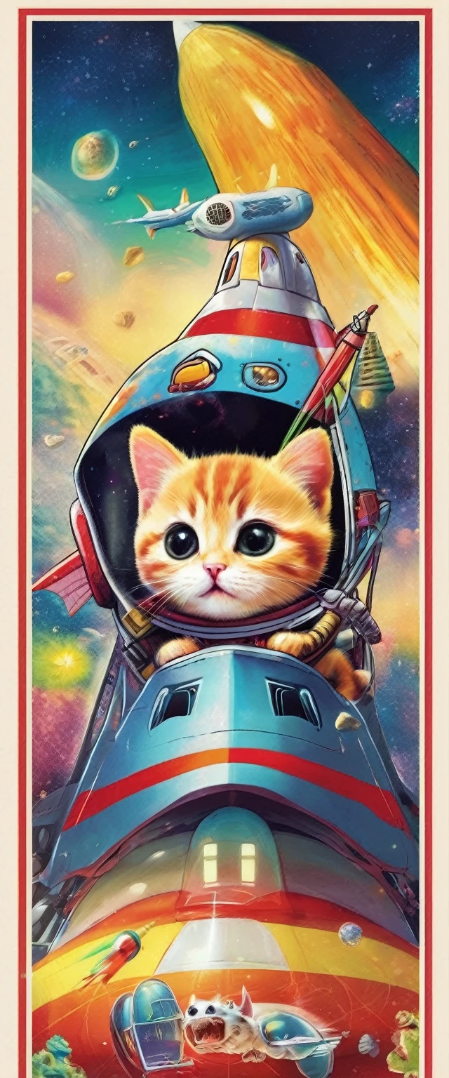 sponge alien, 雑誌cover of, cover of, Cute kitten riding a rocket