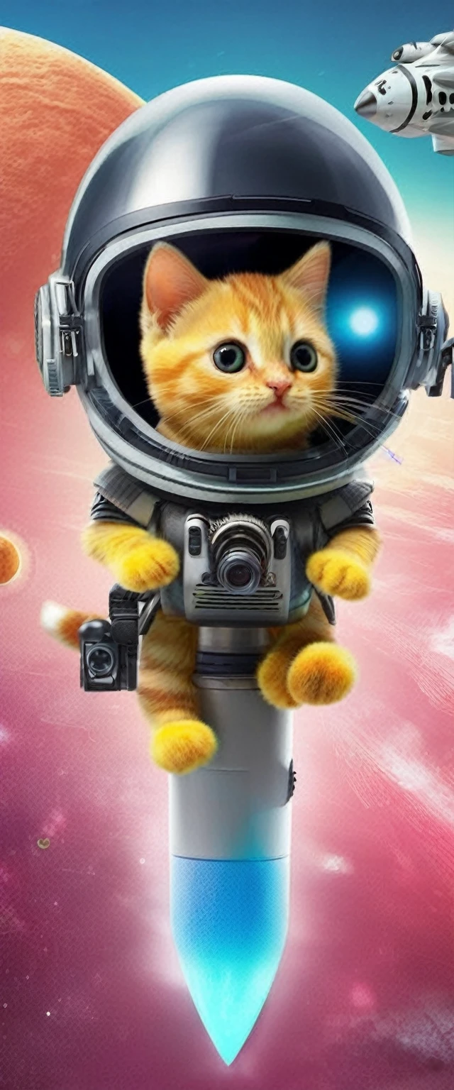 sponge alien, 雑誌cover of, cover of, Cute kitten riding a rocket