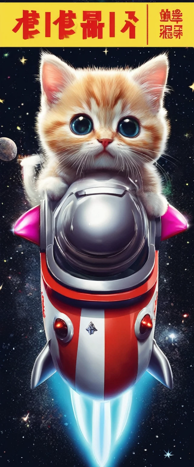 sponge alien, 雑誌cover of, cover of, Cute kitten riding a rocket