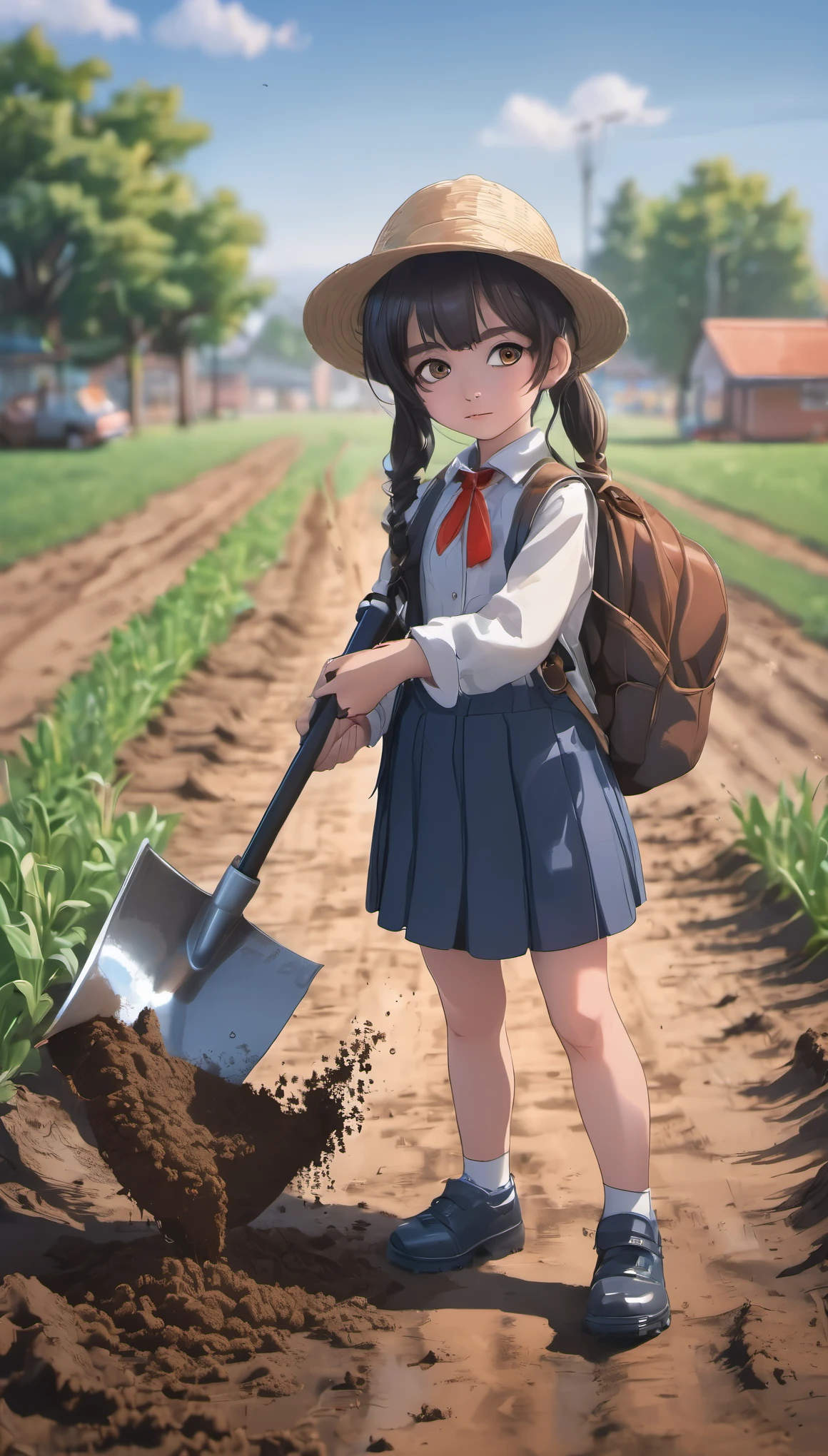 primary school student. Change.. agriculture. Plow the ground with a hoe