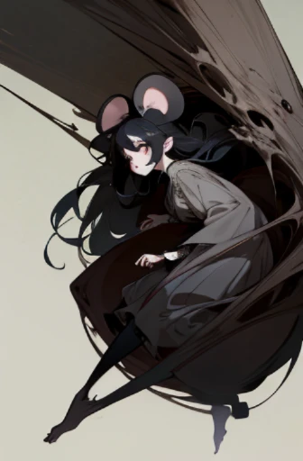 ((mouse or rat)), scribble, nightmare, doll-like face, cartoon style, rough sketch, , (masterpiece), (High resolution), (super delicate), (clear), Comic book style illustrations,(Horror elements), Japanese painting illustration, full body,(snap shot),crazy illustration, antique, dark atmosphere, flat illustration, creepy appearance, Characteristic hairstyle, creative accessories, Unique atmosphere
