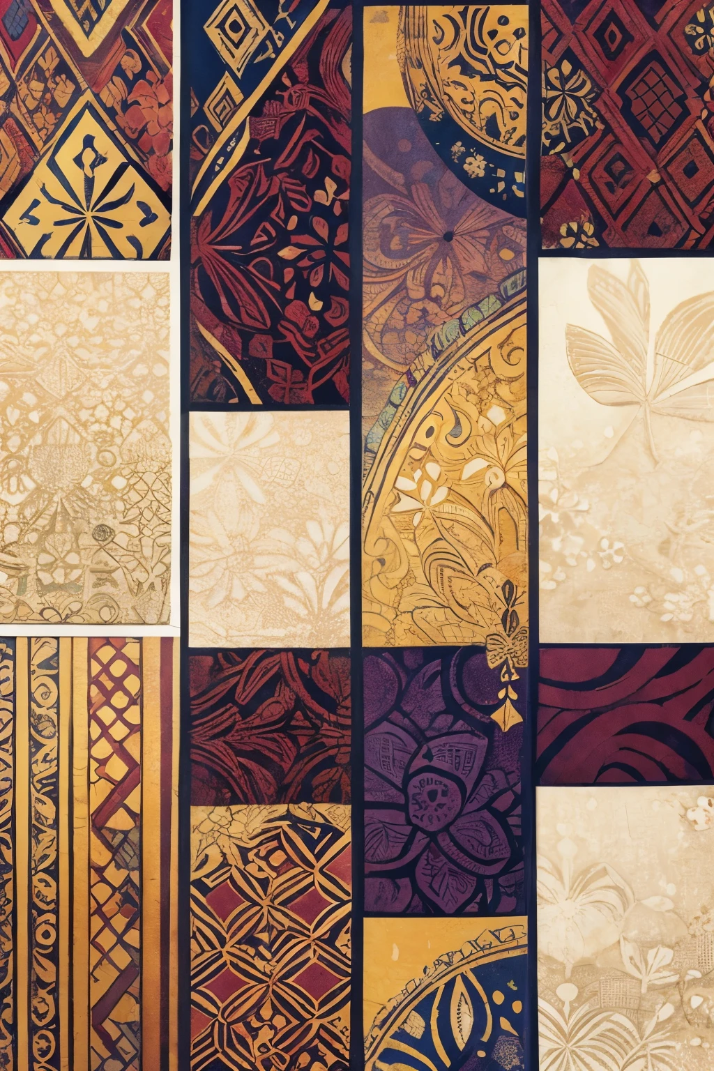batik motif bground, combination by broen colour and white colour, full layer