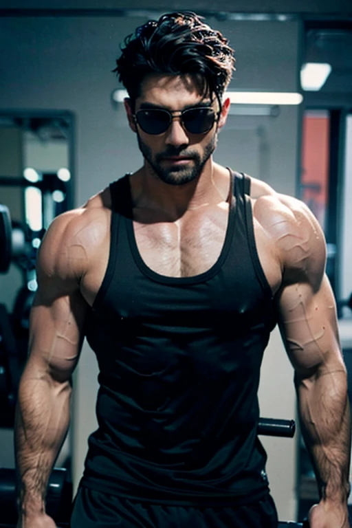 Man, workout, muscle, black tanktop, hd image,