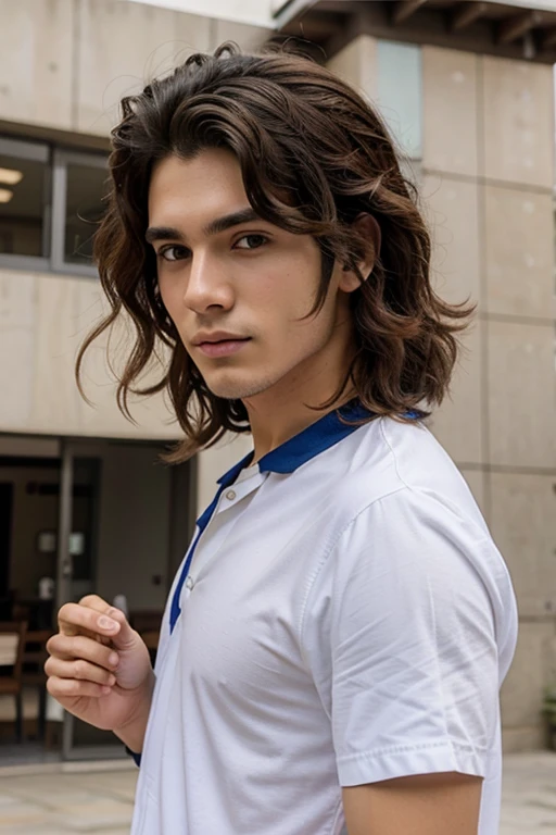 un chico con rulos estilo anime