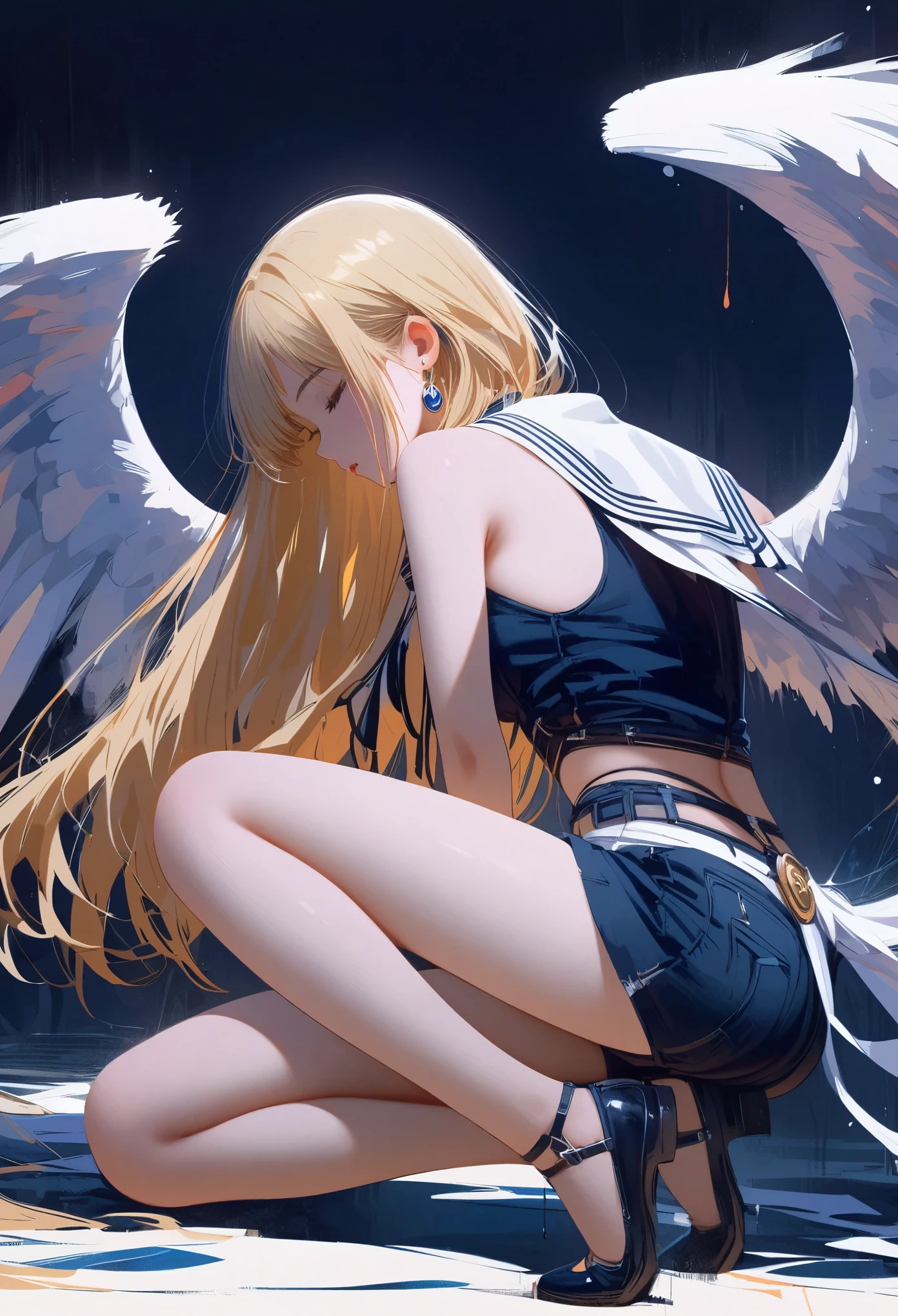 (masterpiece, best quality:1.2), Sailor Moon,1 girl, alone,blonde hair,long hair,jewelry,whole body,double tail,White gloves