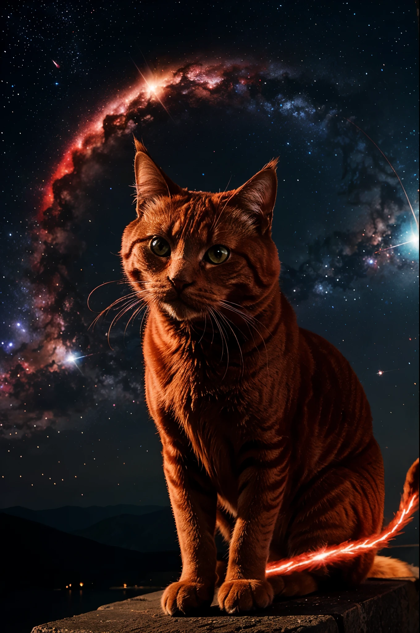 Red Galaxy Cat,electrically,zodiac signs