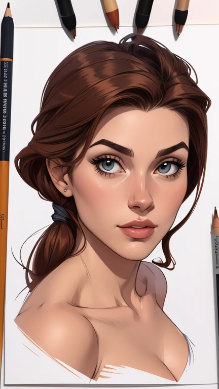 estilo de desenho animado:1.2), mulher Imagem de desenho animado de uma mulher , roupas sensuais , garota super fofa, cartoon style illustration, estilo de arte dos desenhos animados, estilo de arte dos desenhos animados, digital illustration style, design de personagens altamente detalhado, arte digital detalhada fofa, City fan art, design de personagem retrato, beautiful digital illustration, retrato de alta qualidade, arte em quadrinhos, retrato do design do personagem, white background Buso without clothes and medium breasts female character from The Lord of the Rings