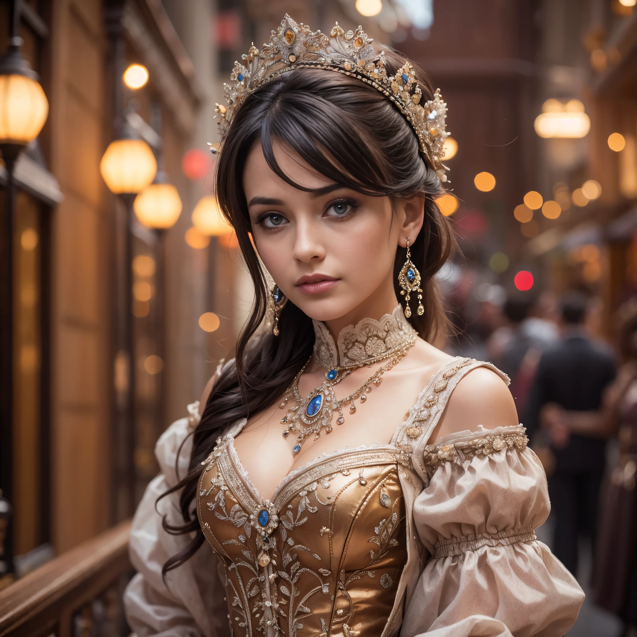 beautiful lady wearing a wrecked Victorian dress, surrounded by antiques, gaslights, masterpiece, best quality, 8k, alice