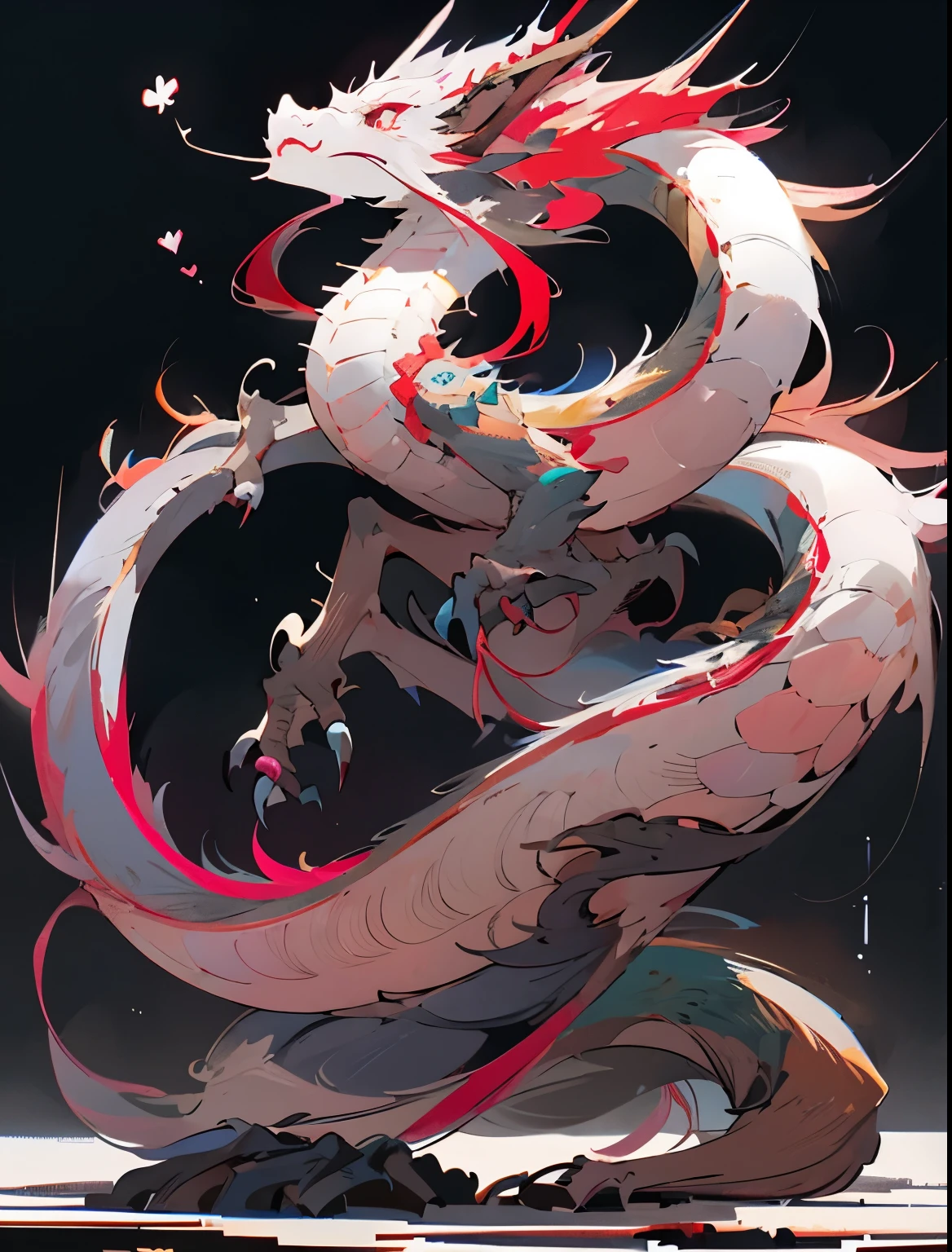 red dragon,wagging tail,end of tail