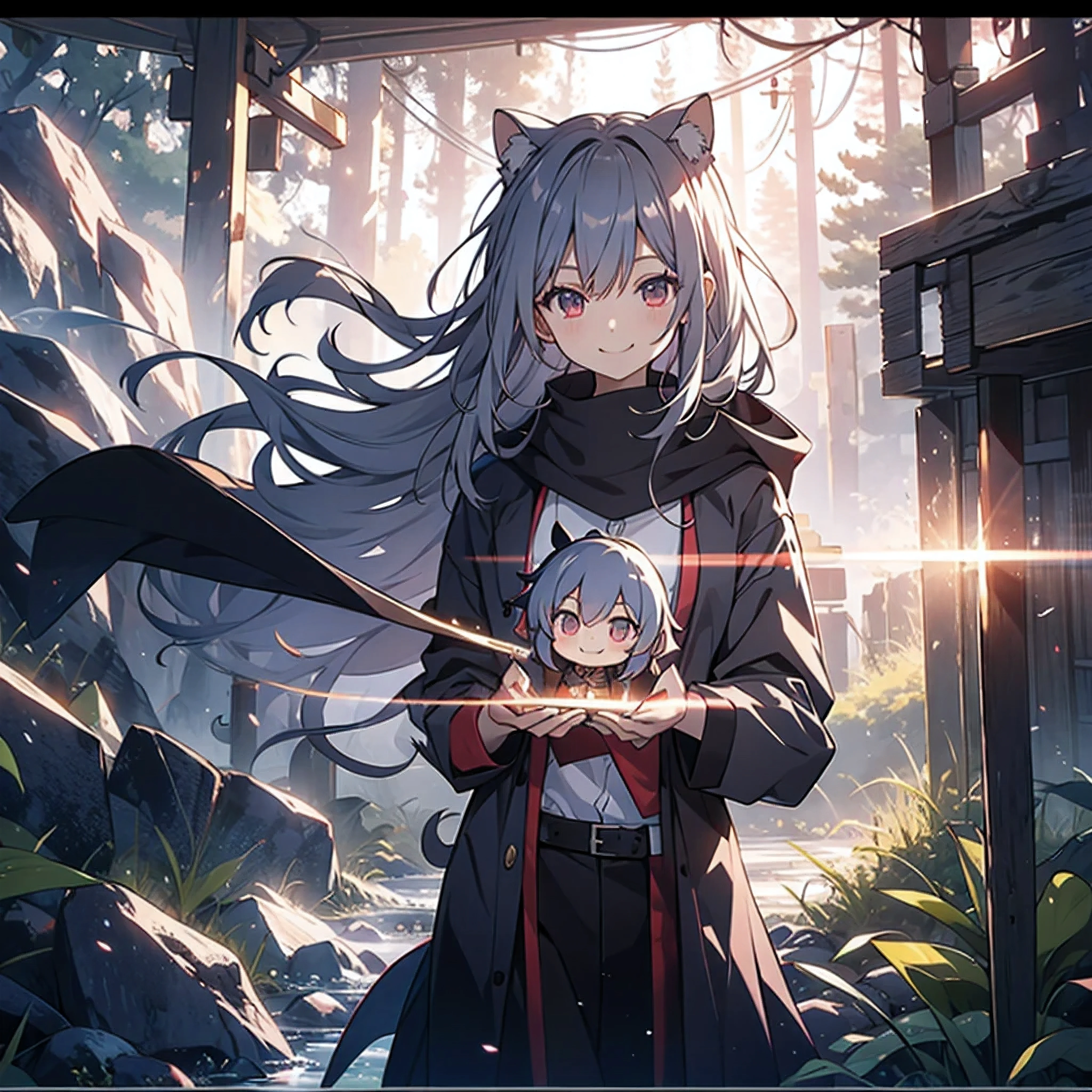 chibi, wizard, Light, bright smile, fei, Play