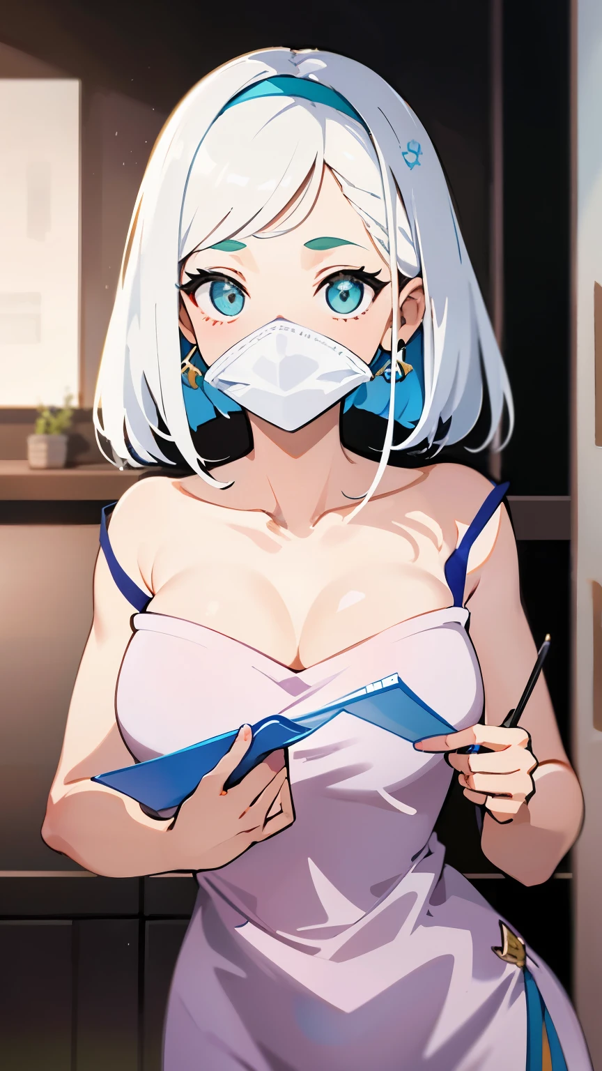 1 garota, Open lips, corar, cosmetic, leve sorriso, cabelo branco, olhos roxos, corte superior, saia, luz, brilho, Coxa, clavicle, Salgueiro Yao, (obra de arte), Papel de parede,