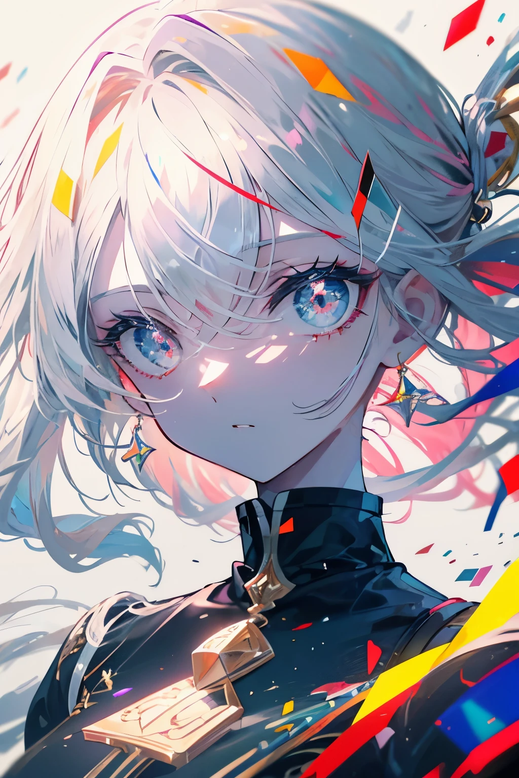 (Arte de alta calidad,anime,Ultra detallado),(La mejor calidad,4k,8k,Altas Resoluciones,Obra maestra:1.2),hermosos labios detallados,Ojos y cara extremadamente detallados,Pelo rojo,ojos brillantes, ojos azules, (Detalle Ojos:1.3), En pie,Paisaje de la ciudad