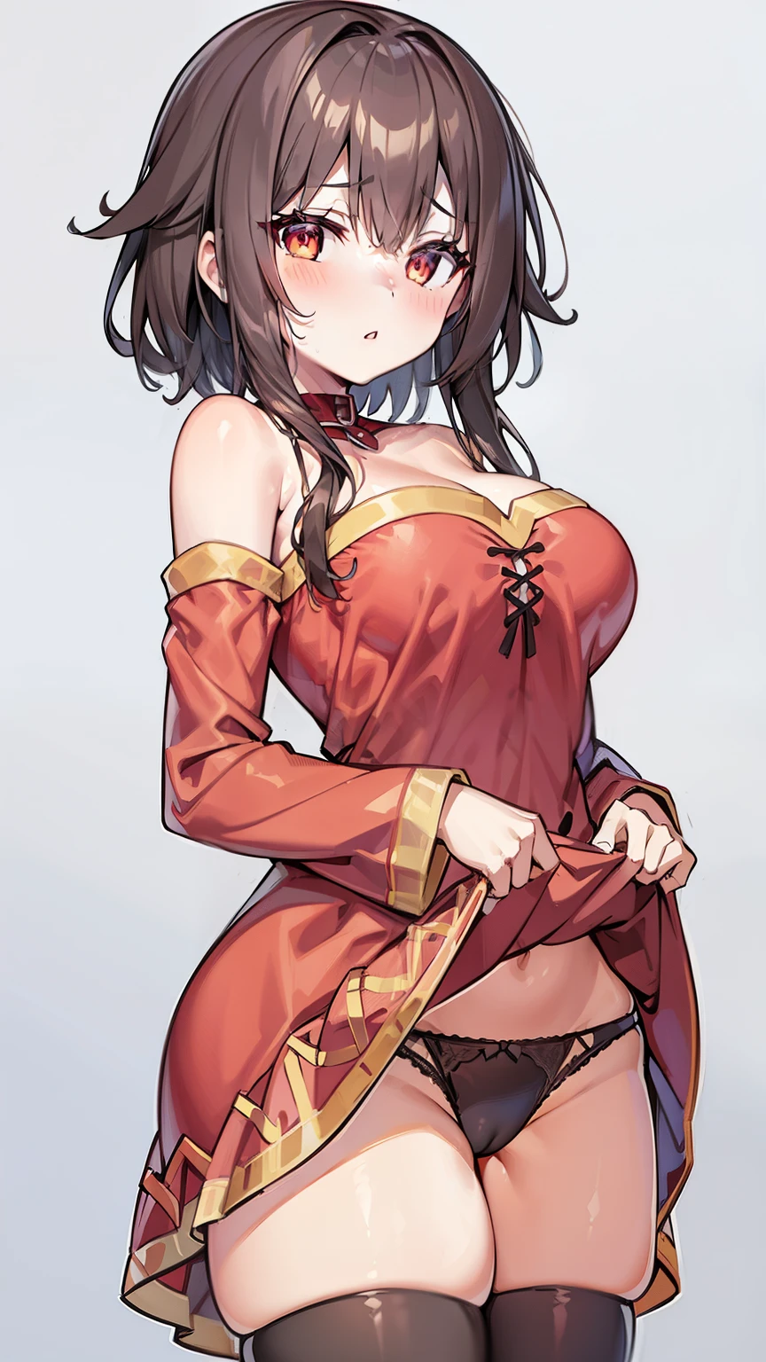 Megumin, nsfw, huge breasts, short dress