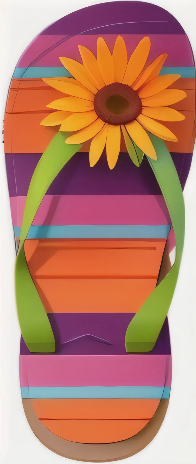 A cartoon flip-flop,There is a flower on it, Clip drag,Flip flops cartoon