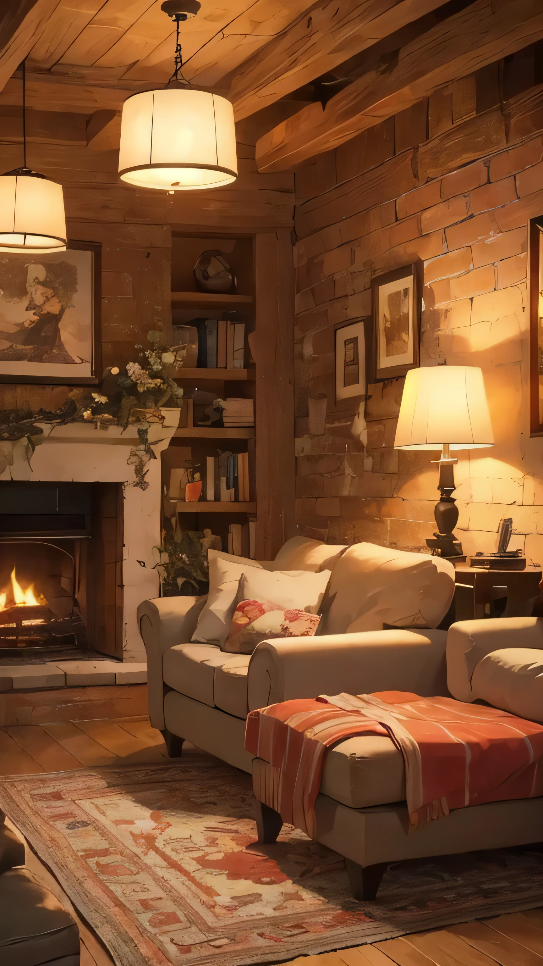 with fireplace、Alafide living room with sofa and table, comfortable environment, cozy atmosphere, warm living room, Cozy Fireplace, cozy living room interior, cozy place, Fireplace lighting, cozy living room, warm fireplace, warm interior, Comfortable and peaceful atmosphere, cozy living room background, Warm home background, cozy atmosphere, comfortable environment, pleasant cozy atmosphere