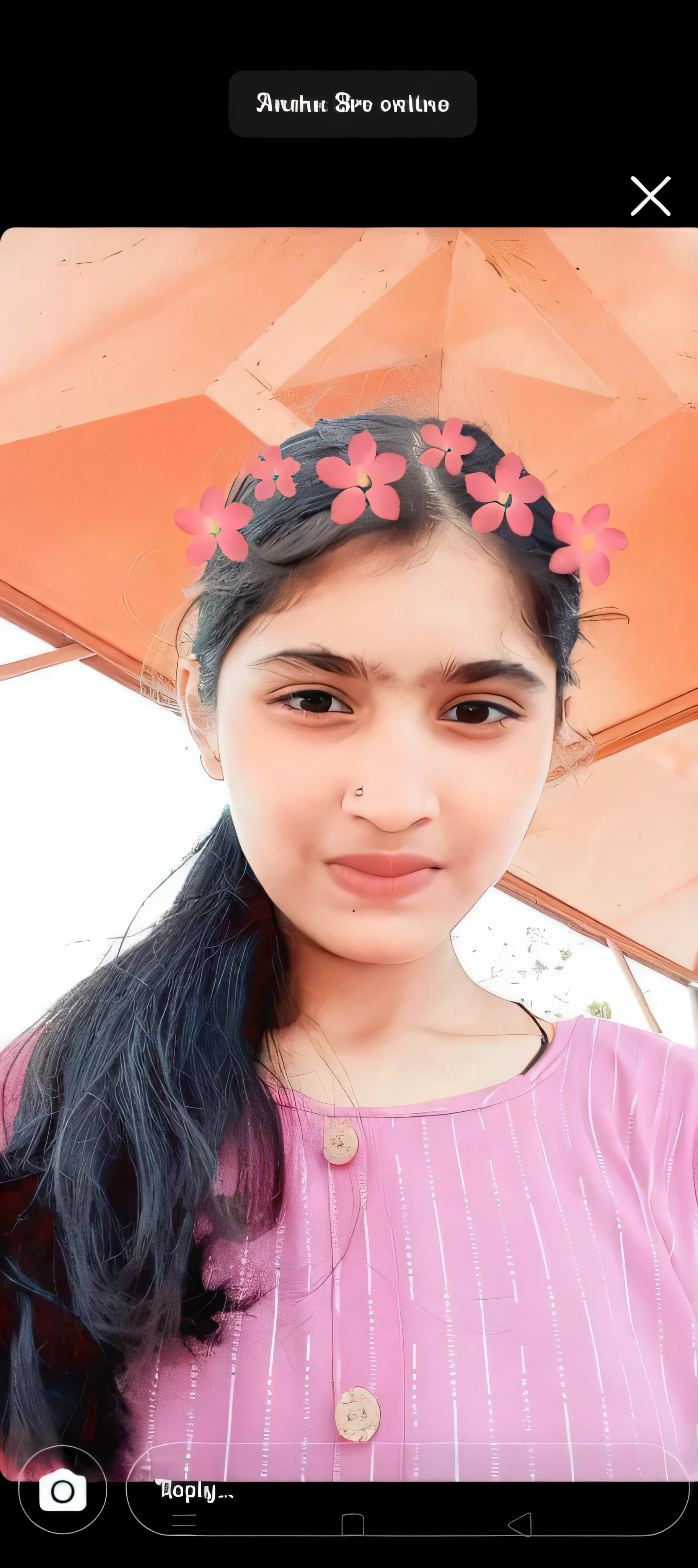 there is a girl with a flower crown on her head, 18 years old, very beautiful girl, 1 6 years old, 19-year-old girl, lily frank, with accurate face, young and cute girl, innocent look, with cute - fine - face, innocent smile, very very low quality picture, she is about 1 6 years old