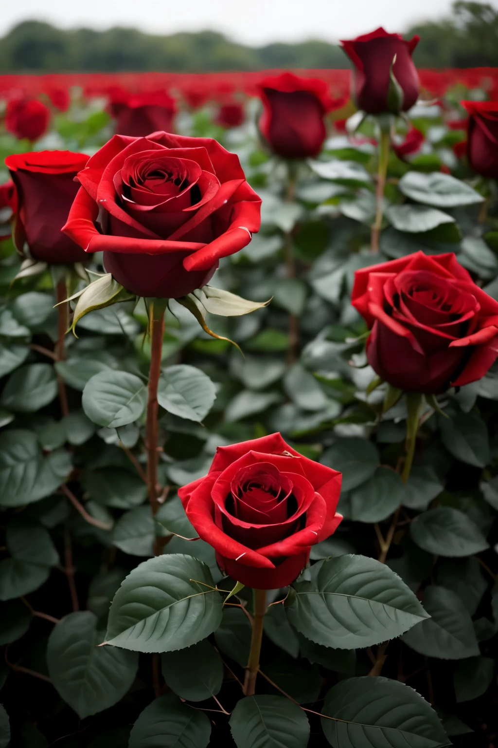 red rose bush