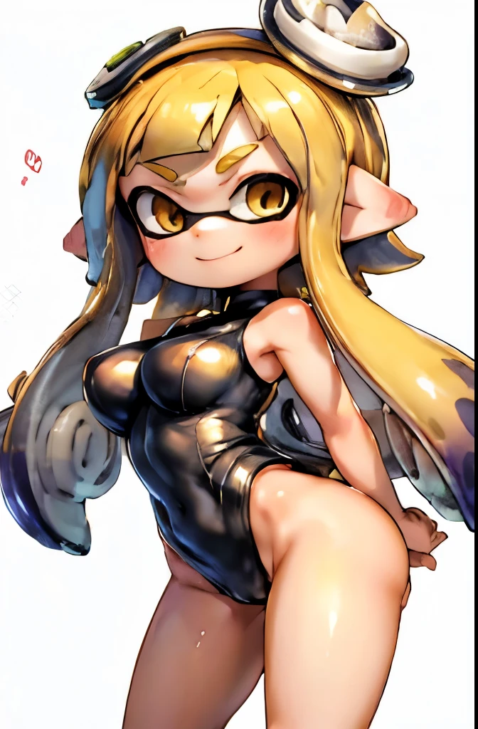 Splatoon girl's butt、super big breasts、Golden tentacle hair、smile、Pose that emphasizes the buttocks、sexy dynamic pose