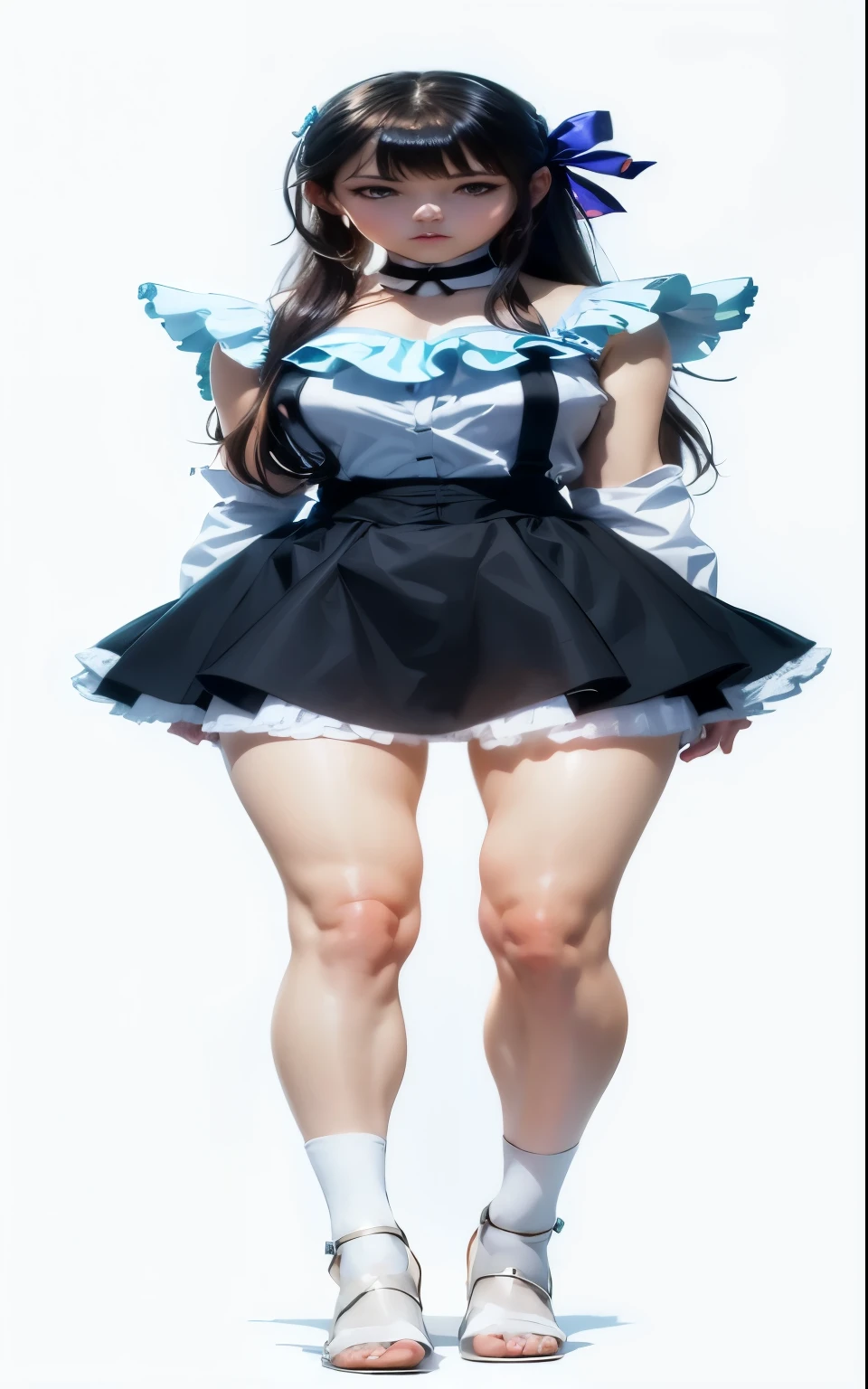 Arafed woman wearing short skirt and white shirt, maid outfit, anime girl in a maid costume, gorgeous maid, maid skirt, wearing maid uniform, cat boy role play! maid! skirt, 长筒袜和skirt, maid costume, maid, a sexy maid in a magical forest, anime girl wearing a black skirt, french maid, Lolish
