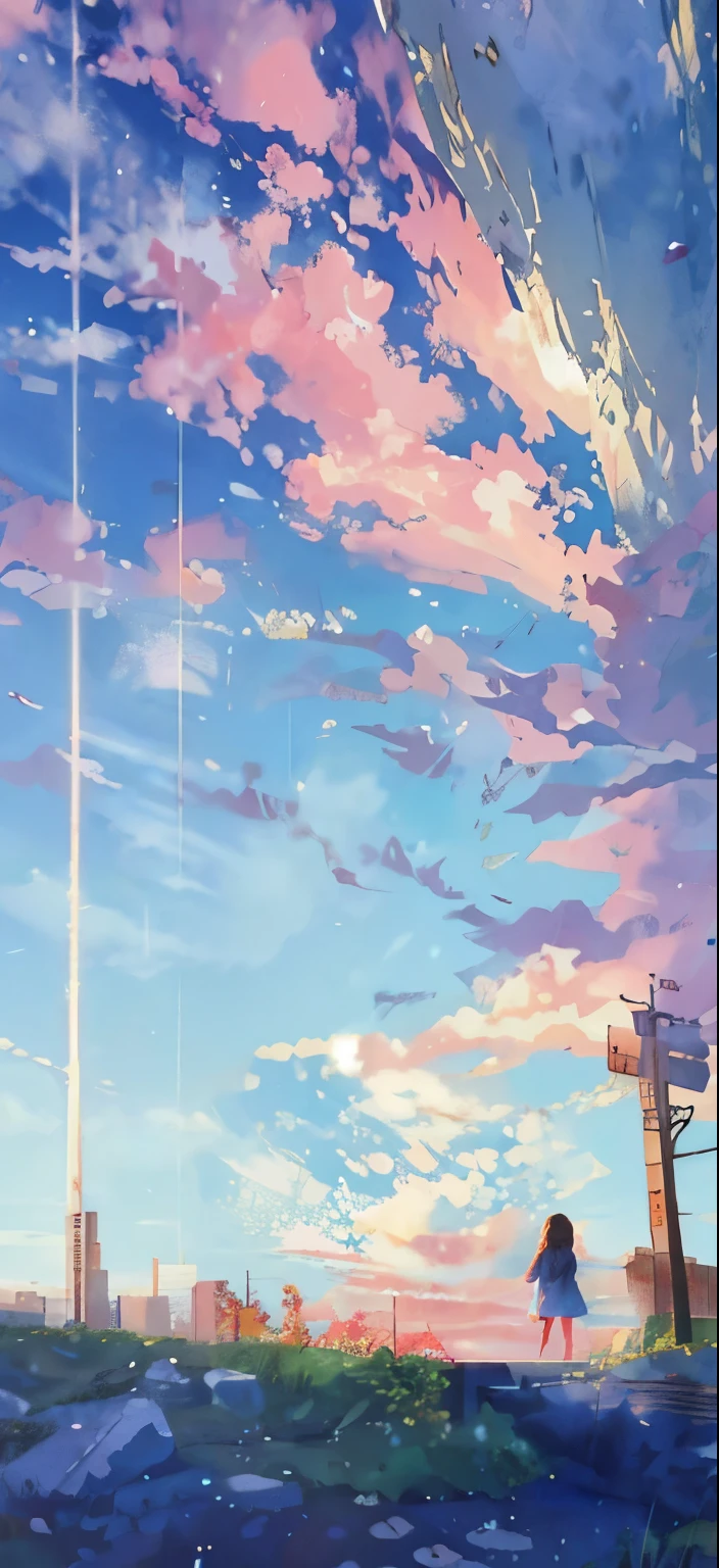 beautiful female student gazing at sky