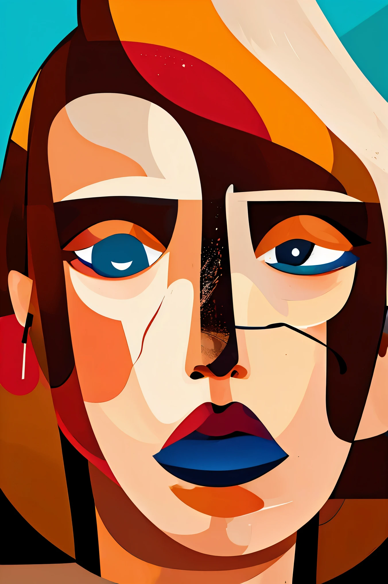 An abstract portrait of a single individual, created with bold brushstrokes, vibrant colors, and unconventional shapes that capture the essence of the person in a unique and expressive way. The abstract artwork conveys the subject's personality, emotions, and inner complexity through a dynamic interplay of form and color, inviting viewers to engage with the portrait on a deeper, more intuitive level. The unconventional style and artistic interpretation add a sense of mystery and intrigue to the portrait, creating a visually stimulating and thought-provoking piece of art.