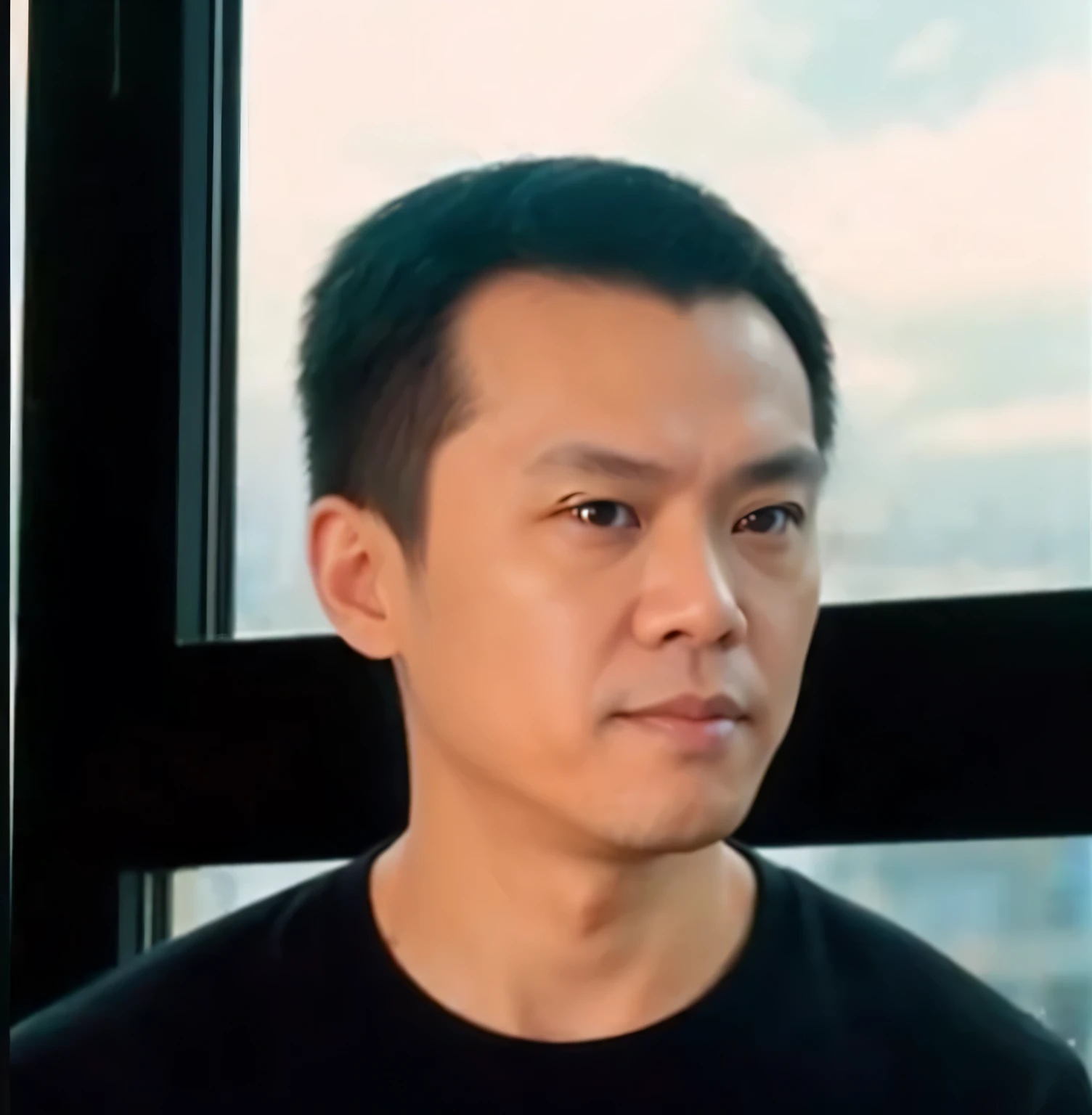 owner of Binance looks slyly at the camera on a bright background